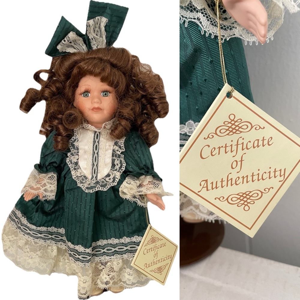 VINTAGE 90’s COLLECTOR’S CHOICE Porcelain DOLL With Certificate of Authenticity